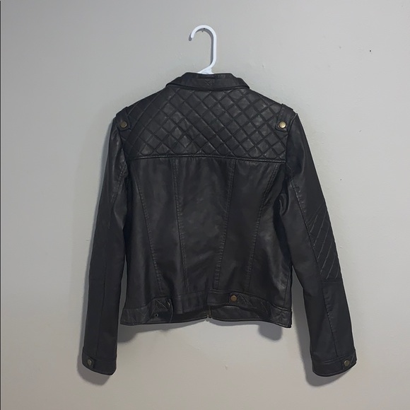 Blanc Noir Black Leather Zip-Up Jacket- Large - Picture 2 of 4